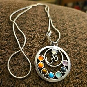 Silver Chakra Ohm Necklace